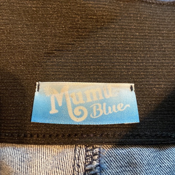 Show Me Your Mumu Blue Pull On Flair Jeans! Size Large - Picture 7 of 11